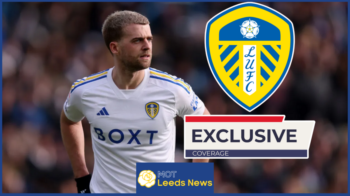 Patrick Bamford exclusive with Leeds United badge