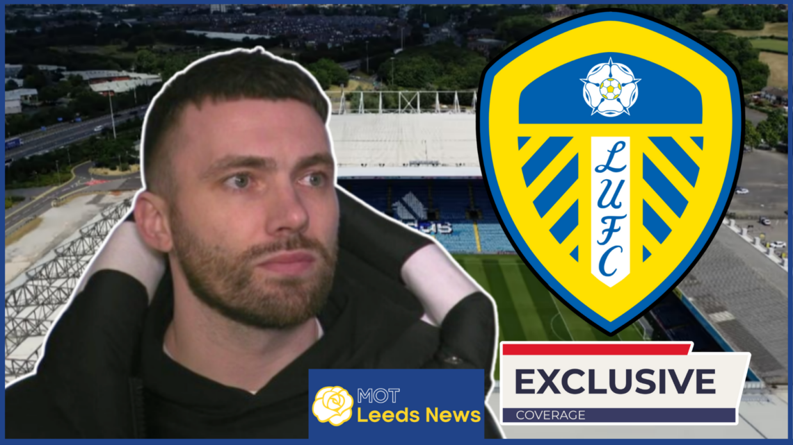 Stuart Dallas Elland Road exclusive with Leeds United logo