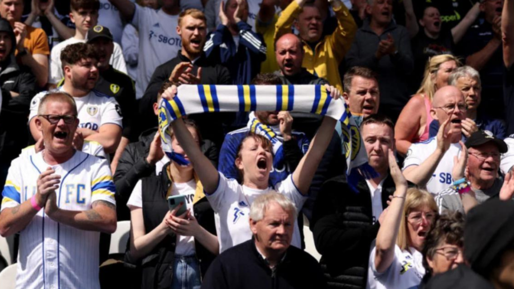 Leeds United fans at Elland Road.