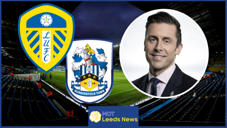 Leeds United badge, Huddersfield Town badge, Elland Road and David Prutton