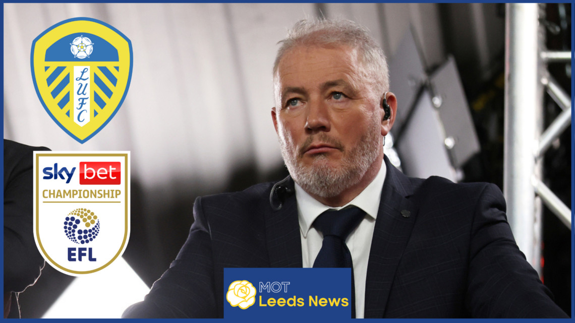 Ally McCoist with Leeds United and EFL Championship bages.