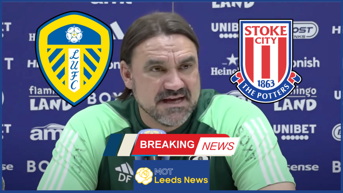 Daniel Farke press conference Leeds United Stoke City badges