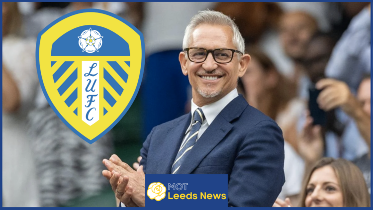 Gary Lineker and Leeds United crest