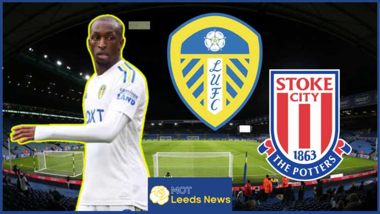 Glen Kamara, Leeds United and Stoke City crests