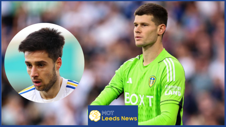 Leeds United players Ilia Gruev and Illan Meslier
