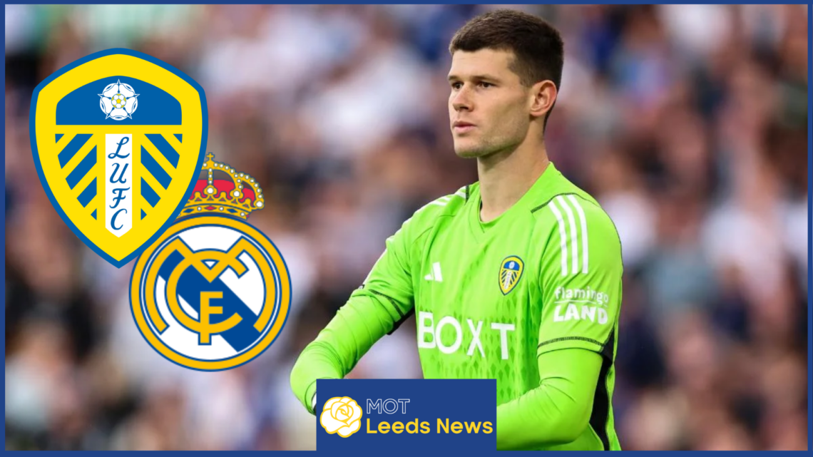 Illan Meslier Leeds United Real Madrid badges