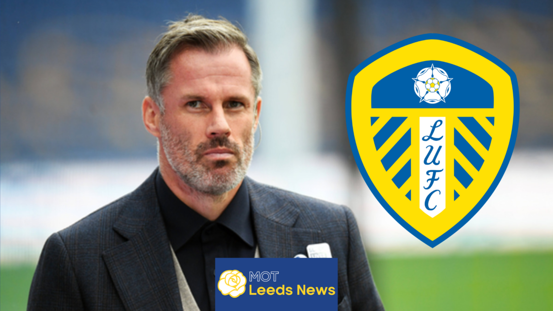 Jamie Carragher with Leeds United badge