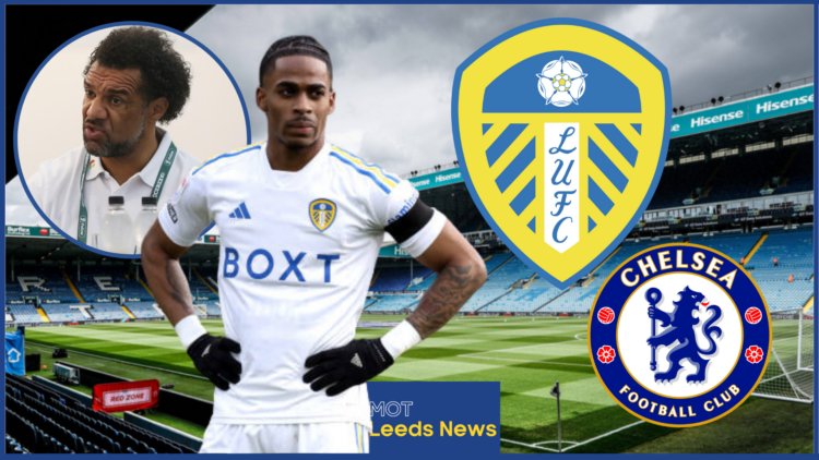 Crysencio Summerville, Don Goodman, Leeds United and Chelsea logo