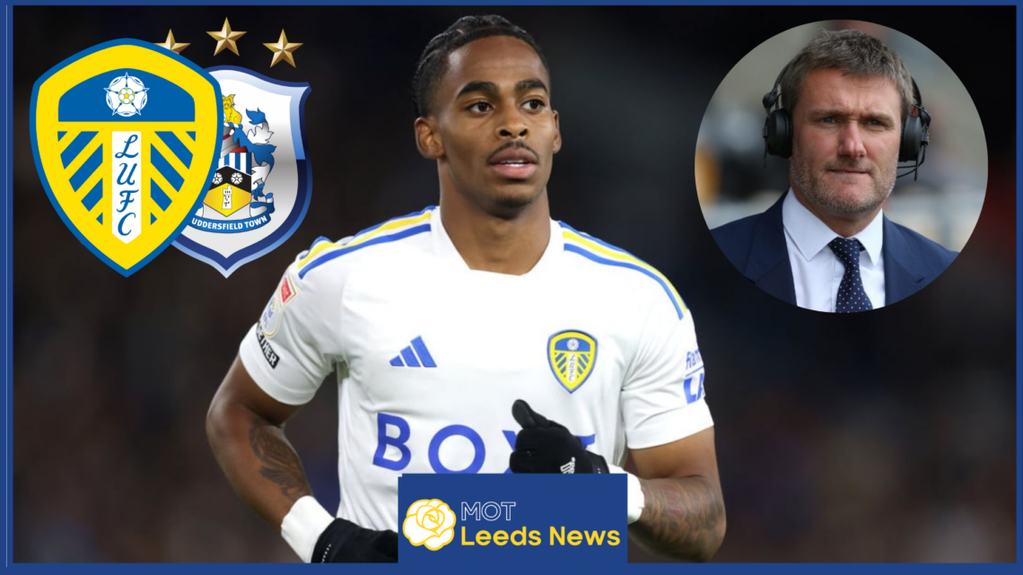 Andy Hinchcliffe and Crysencio Summerville at Leeds United v Huddersfield Town