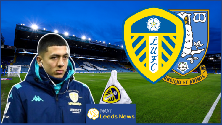 Ian Poveda with Leeds United and Sheffield Wednesday badges