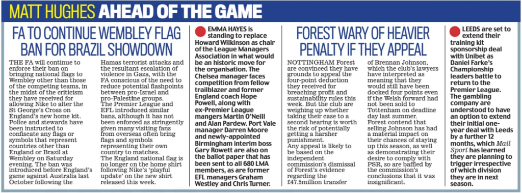 Leeds United report in the Daily Mail