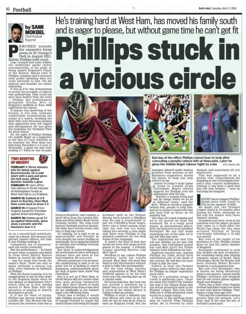 Kalvin Phillips West Ham Leeds United