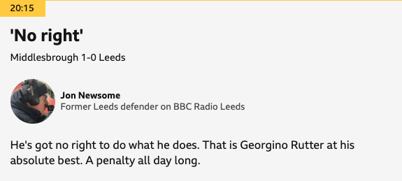 Jon Newsome on Georginio Rutter Leeds United Middlesbrough