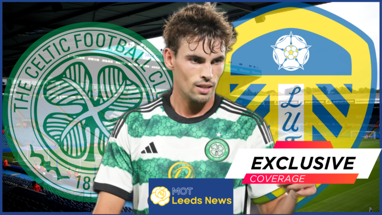 Matt O'Riley, Celtic badge, Leeds United badge