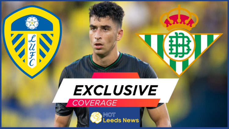 Leeds United badge, Real Betis badge, Marc Roca