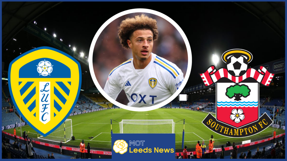 Ethan Ampadu, Leeds United badge, Southampton badge