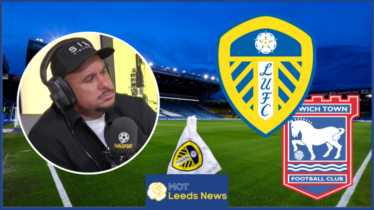 Gabby Agbonlahor, Leeds United badge, Ipswich Town badge, Elland Road