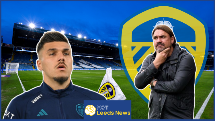 Joel Piroe, Daniel Farke, Leeds United badge, Elland Road