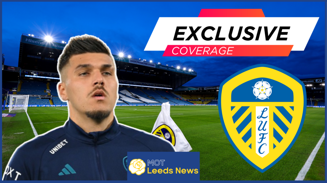 Joel Piroe, Leeds United badge, Elland Road