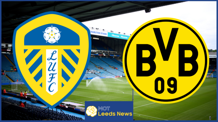 Leeds United badge, Borussia Dortmund badge, Elland Road