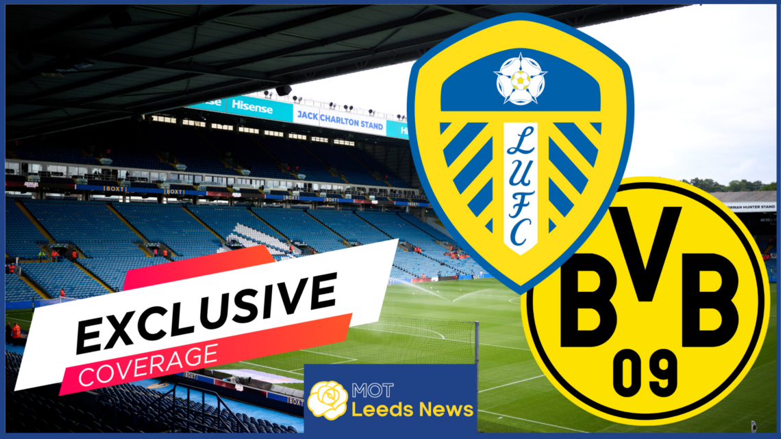 Marius Wolf, Leeds United badge, Borussia Dortmund badge