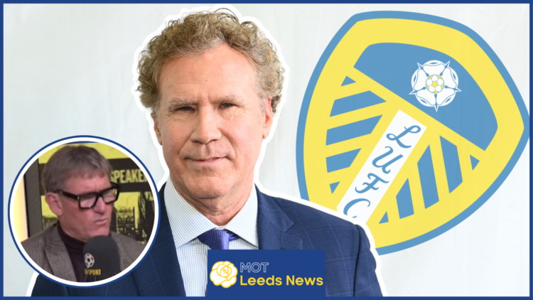 Will Ferrell, Simon Jordan, Leeds United crest