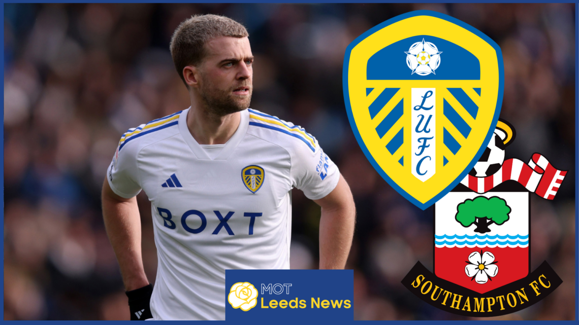 Patrick Bamford, Leeds United badge, Southampton badge