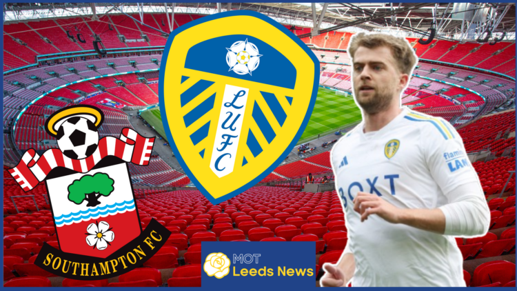 Patrick Bamford, Leeds United badge, Southampton badge