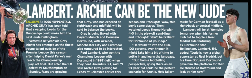 Leeds United, Archie Gray, Jude Bellingham