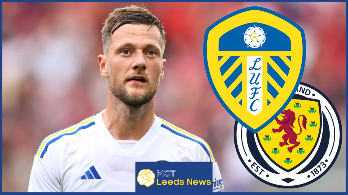 Liam Cooper, Leeds United badge, Scotland badge