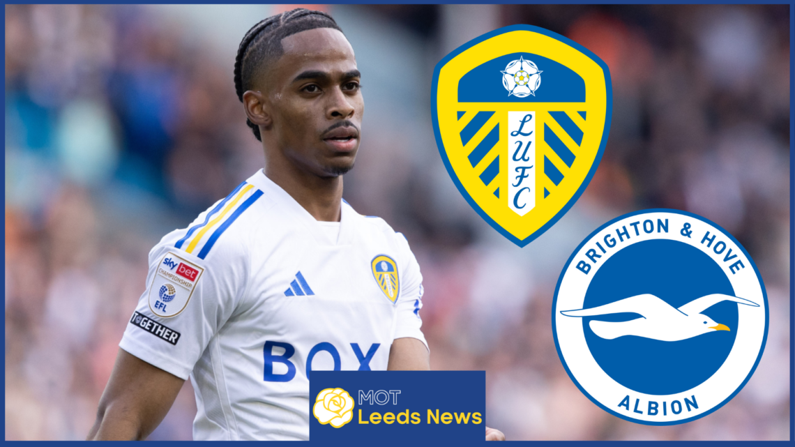 Crysencio Summerville, Leeds United badge, Brighton badge