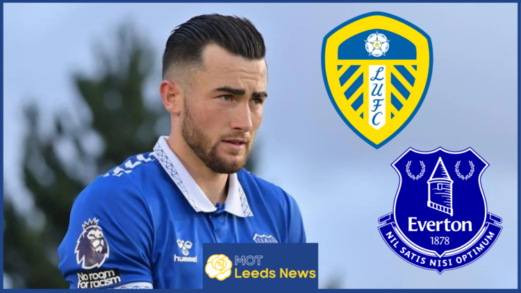 Jack Harrison, Leeds United badge, Everton badge