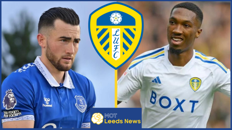 Jack Harrison, Jaidon Anthony, Leeds United badge