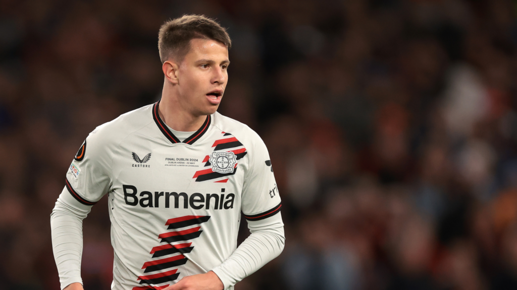 Bayer Leverkusen striker Adam Hlozek, linked with Leeds United