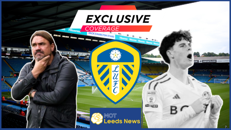Archie Gray, Daniel Farke, Leeds United badge