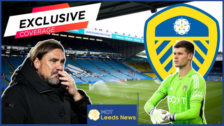 Illan Meslier, Daniel Farke, Leeds United badge