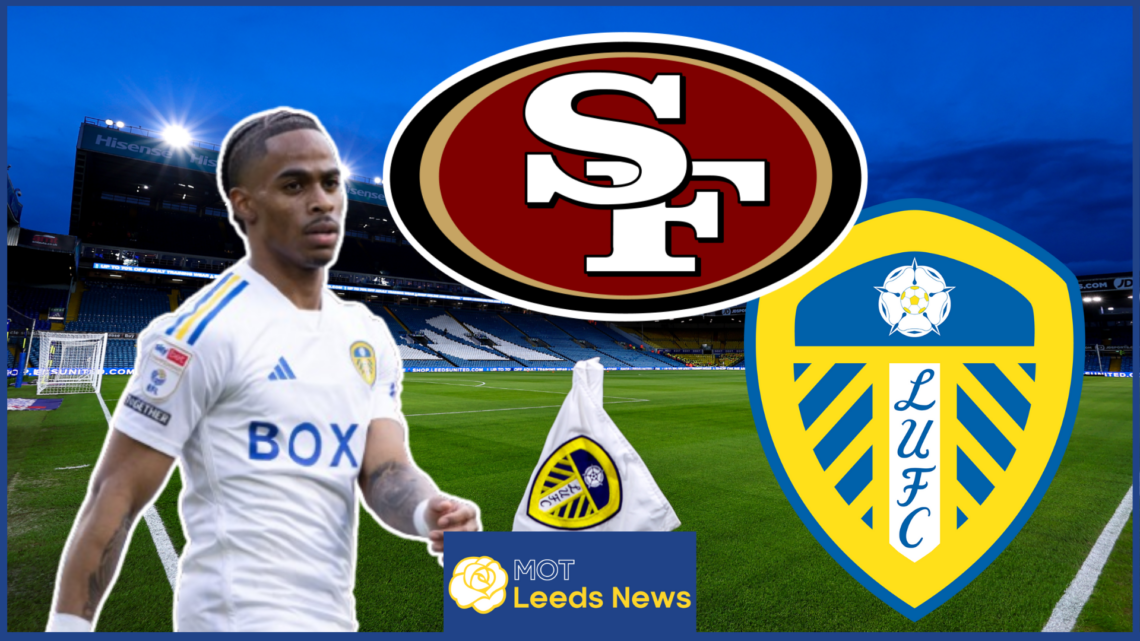Crysencio Summerville, Leeds United badge, 49ers badge