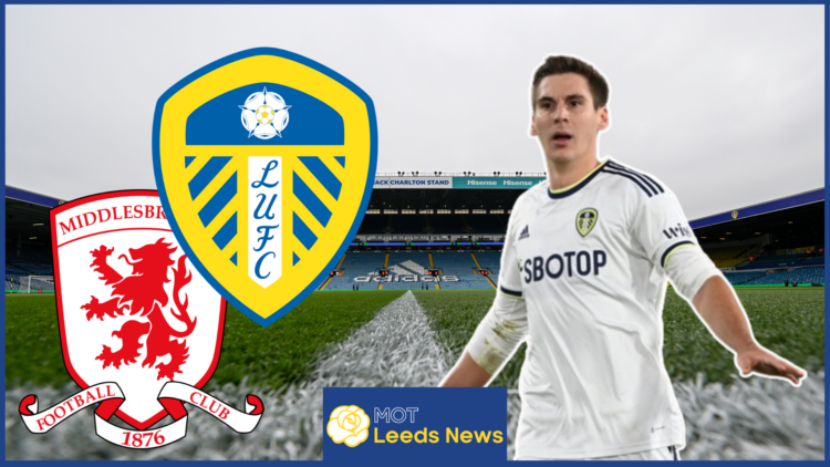 Max Wober, Leeds United badge, Middlesbrough badge