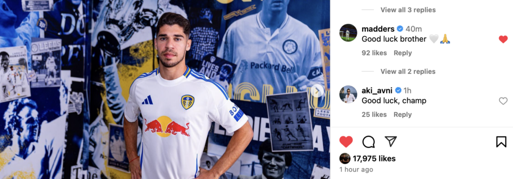 Manor Solomon Leeds United Instagram