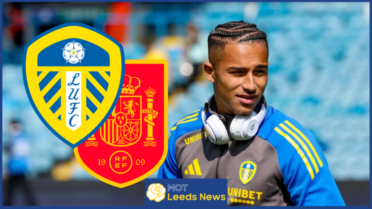 Mateo Joseph Leeds United and Spain badges