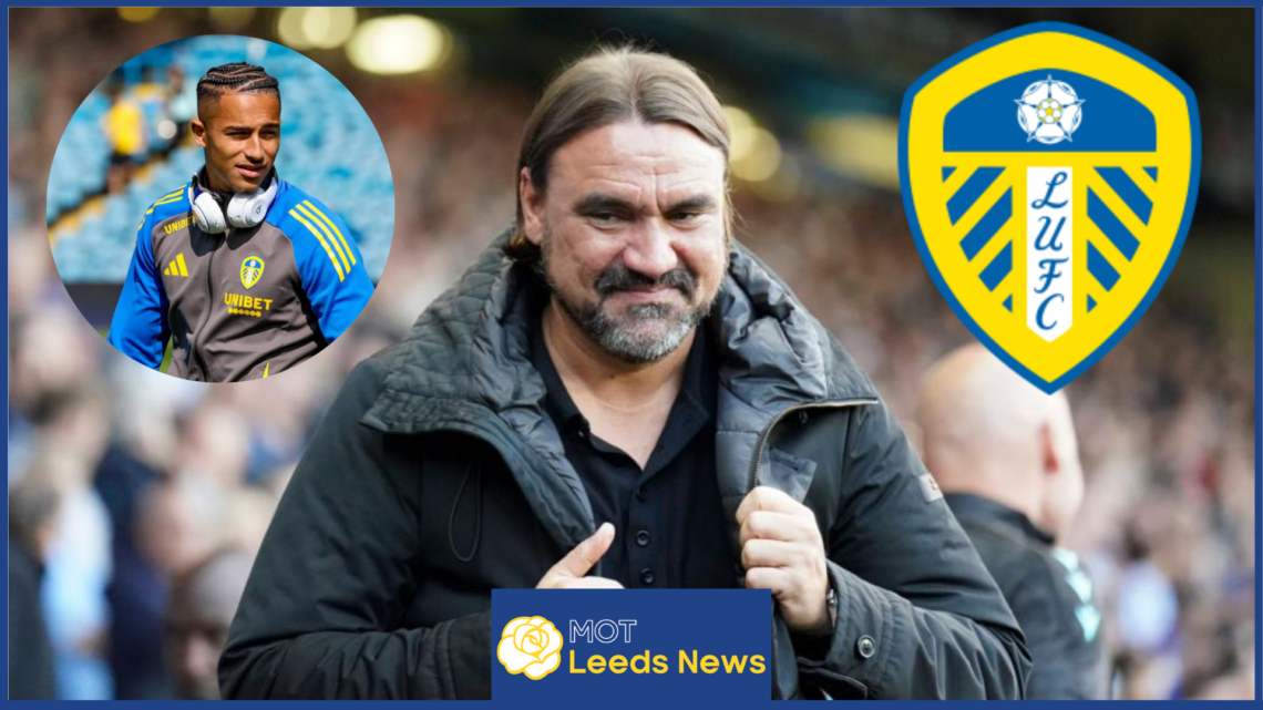 Leeds striker Mateo Joseph and Daniel Farke