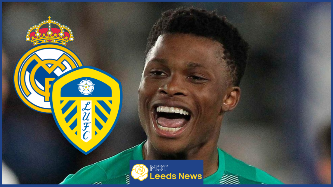 Leeds United Real Madrid badges Largie Ramazani