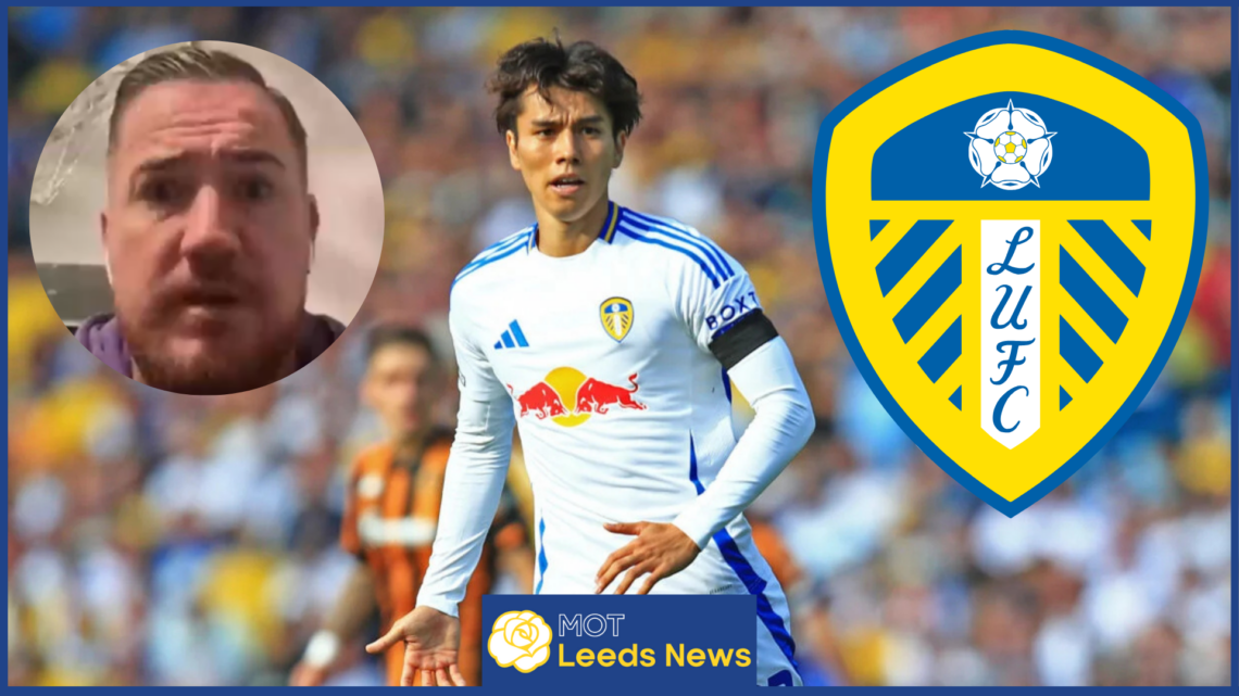 Ao Tanaka, Ross McCormack, Leeds United badge