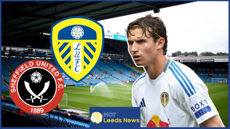 Brenden Aaronson, Leeds United badge, Sheffield United badge