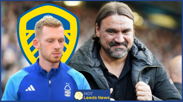Lewis O'Brien, Daniel Farke, Leeds United badge