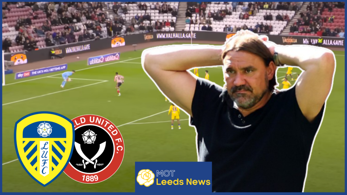 Illan Meslier, Daniel Farke, Leeds United badge, Sheffield United badge