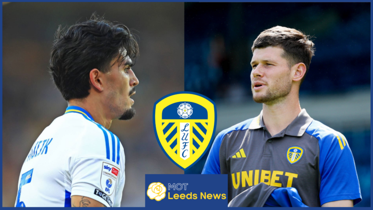 Pascal Struijk, Illan Meslier, Leeds United badge