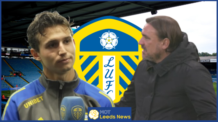 Brenden Aaronson Daniel Farke Leeds United badge