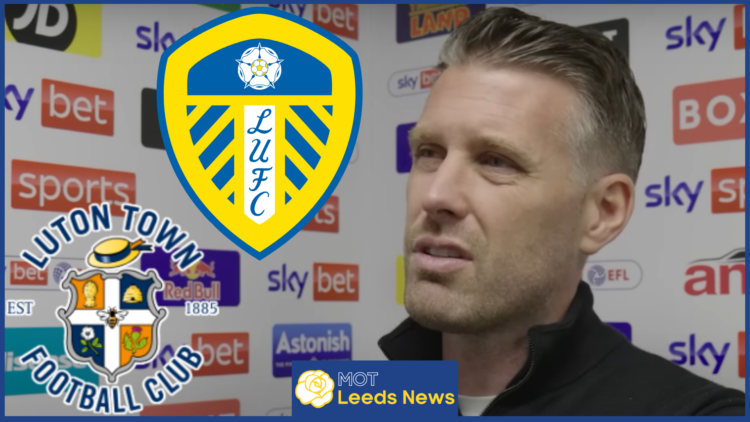 Rob Edwards, Leeds United badge, Luton Town badge