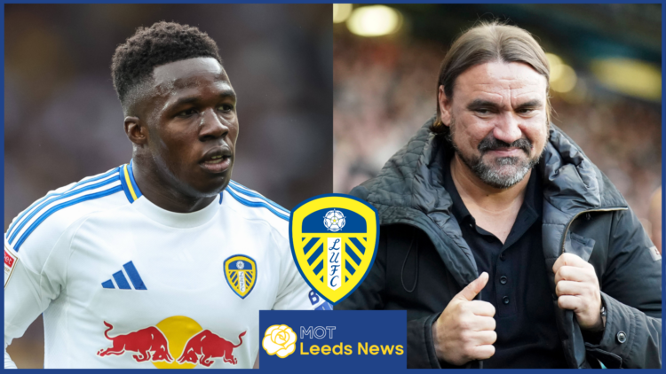 Wilfried Gnonto, Daniel Farke, Leeds United badge